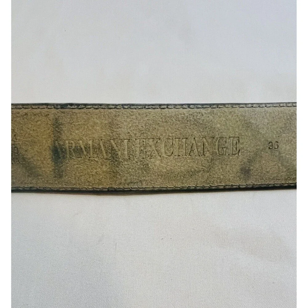 Armani Exchange Leather Logo Belt Sz 36 With Adidas Buckle Custom Y2K Gorpcore